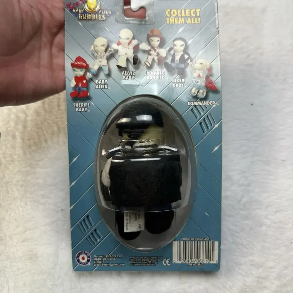 Vtg TEENIE BABY ALIEN BUDDIES BIKER BABY 1997 Sealed Card Head glow in the dark